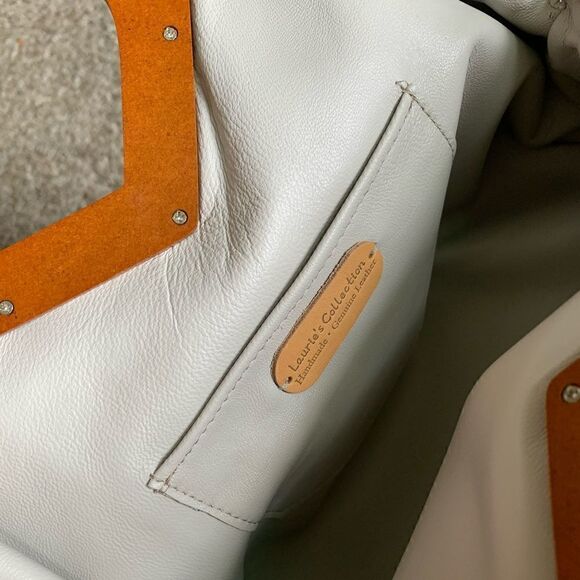 Handmade Genuine Leather Printed Floral Wooden Frame Bag with Small Purse Set - Picture 13 of 16